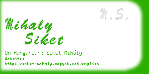 mihaly siket business card